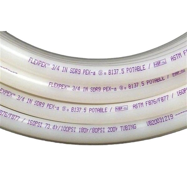 FlairIt SAFEPEX Pro PEXA Pipe Tubing, 34 in, White, 100 ft L 16064 Zoro